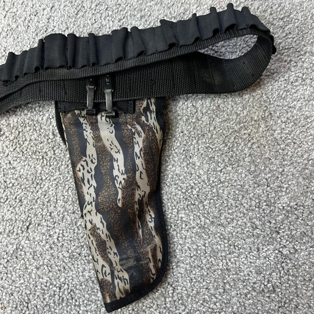 Allen Camo Nylon Belt Holster Brown Hunting Handgun Pistol Field‎ OWB Ammo Loops